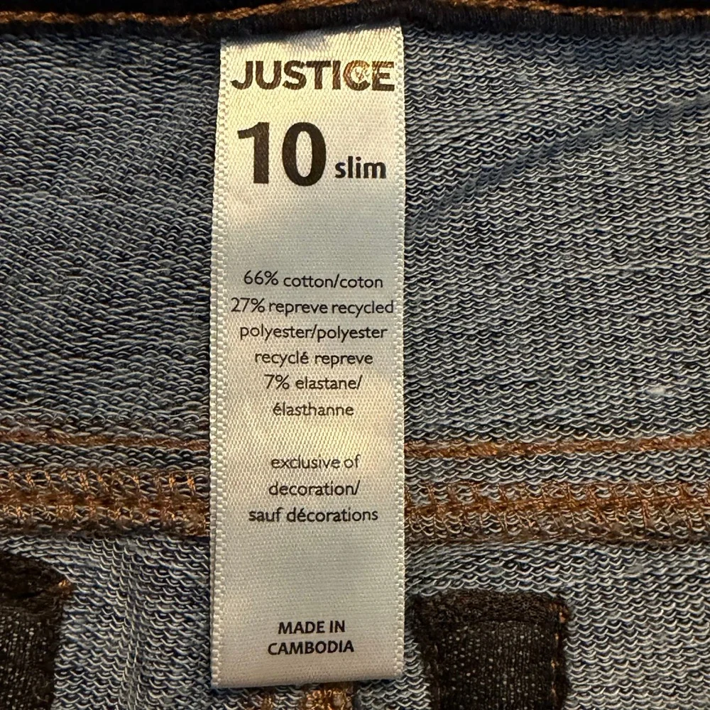 Justice‎ Girls Dark Wash Slim Jeggings Pull On Denim Skinny Jeans Size 10 Slim